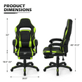 thumbnail image 3 of MoNiBloom Ergonomic Gaming Chair, Faux Leather PC Computer Seat Rolling Caster Wheels with Lumbar Support for Office, Green, 3 of 12