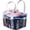 Deep Blue, variant on Mesh Shower Caddy Tote, Portable College Bathroom Tote, Quick Hold , 8 Basket Pockets with Key Hook and 2 Oxford Handles