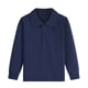 thumbnail image 4 of Ceisia Kids' Solid Color Long Sleeve Polo Shirt for Back-to-School & Casual Wear Navy 120 Gifts, 4 of 5