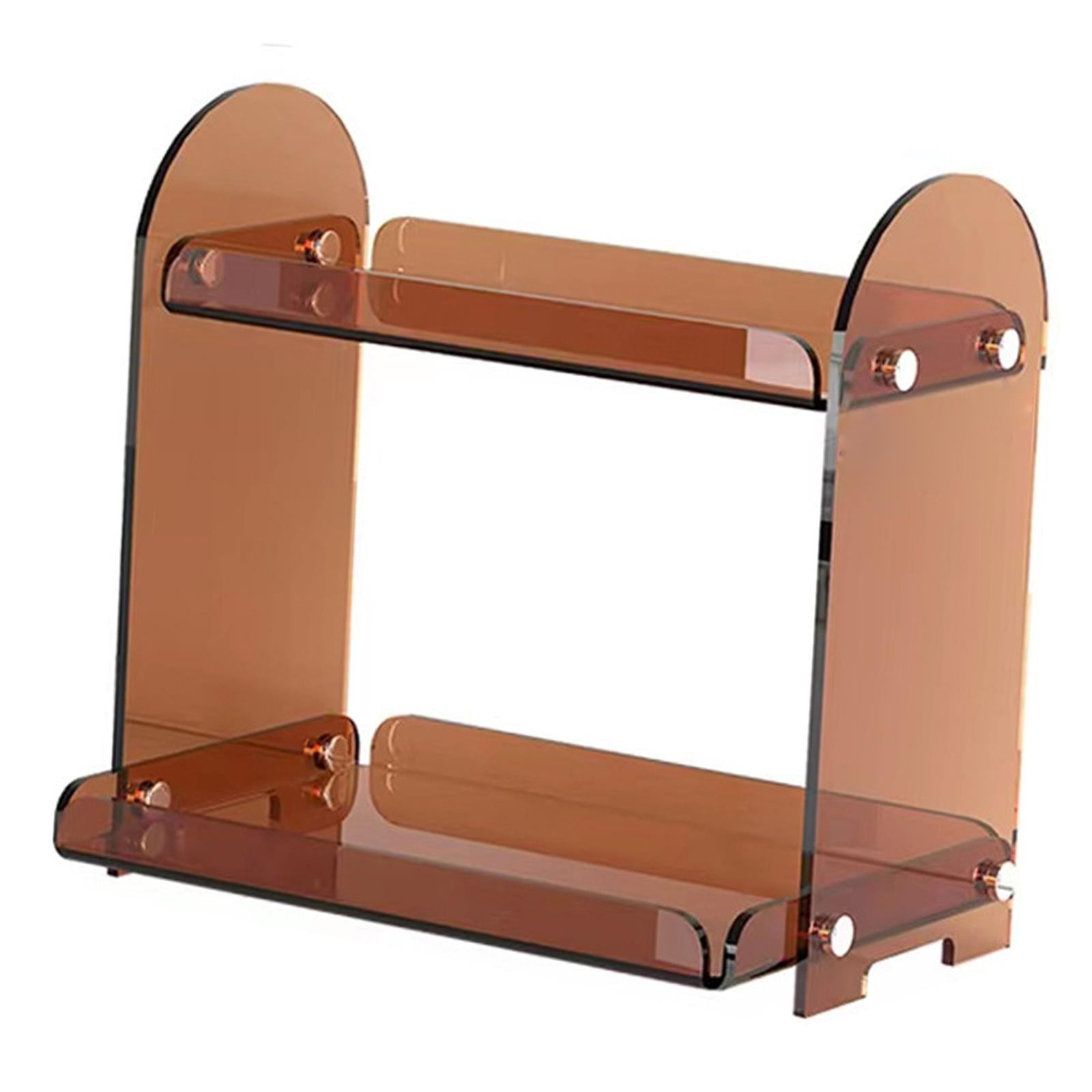 Fiocias Nordic Style Acrylic Bathroom Organizer Multifunctional Storage Vanity Organizer Brown