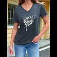 thumbnail image 3 of Camiseta de Mujer con Cuello en V y Temática Natural para Espíritus y Almas Errantes. Azul Marino XL, 3 of 4