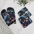thumbnail image 5 of Demon Slayer 4 Pcs Oven Mitts And Pot Holders Kitchen Oven Glove with Potholders Non-Slip Cooking Gloves for Cooking Baking Grilling, 5 of 7