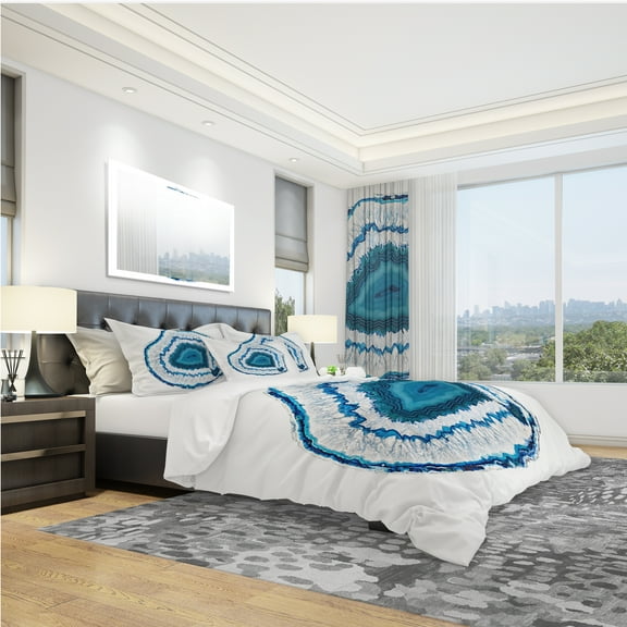 Designart 'Blue Agate Crystal' Modern & Contemporary Duvet Cover Set