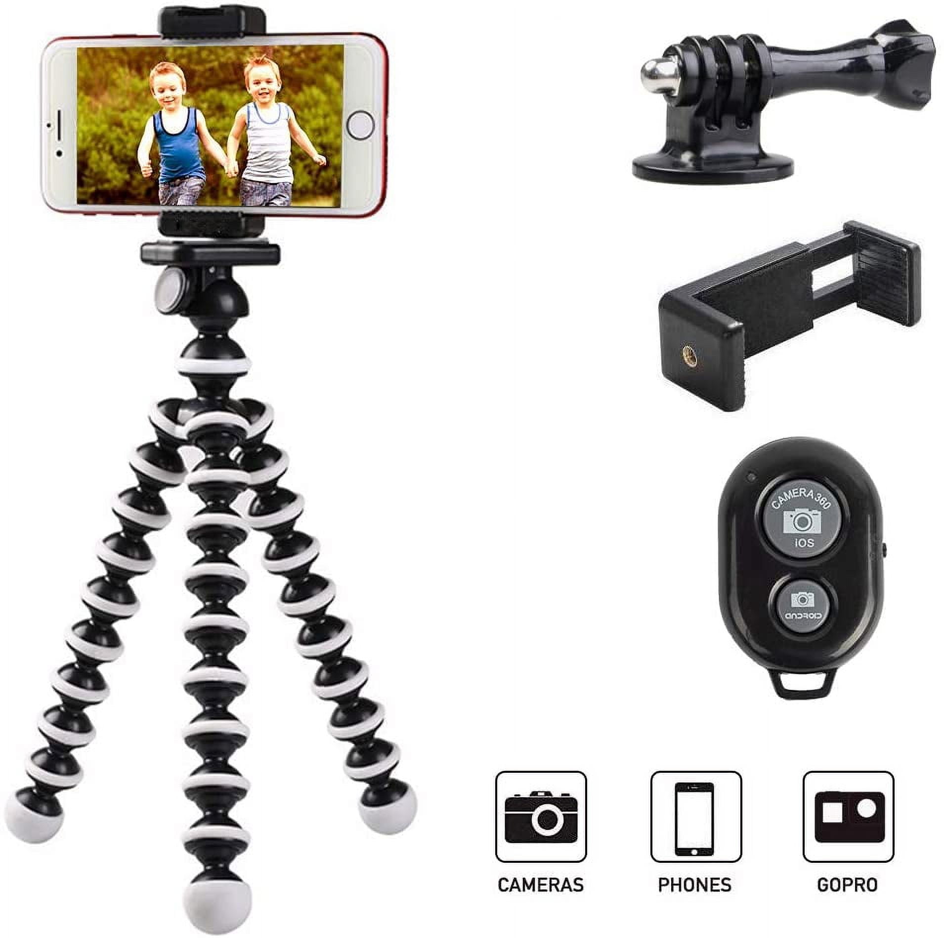 Qishi Portable Phone Tripod with Flexible Legs and Bluetooth Remote photo 1