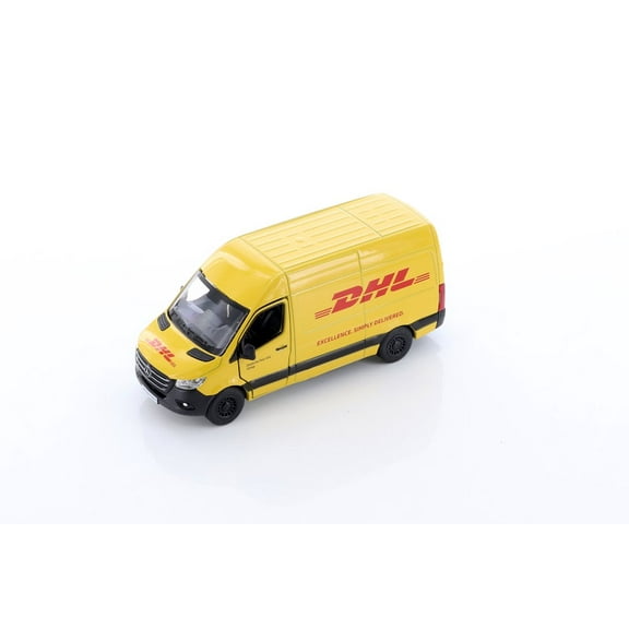 Mercedes-Benz Sprinter DHL Delivery Van, Yellow - Kinsmart 5429D - 1/48 scale Diecast Model Toy Car
