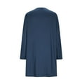 thumbnail image 4 of Women Zipper Front Nightgown Long Sleeve Robe Bathrobes Lightweight Knee Length Short House Dress with Pockets New Navy XL, 4 of 6