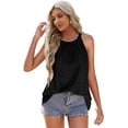 thumbnail image 5 of Summer Round Neck Halter Neck Sleeveless Solid Color Vest Dress For Women, 5 of 6