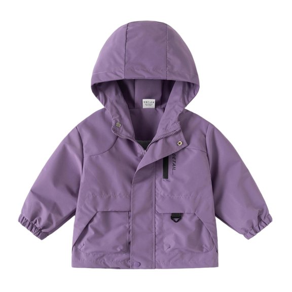 vdgthytj Little Kids Clothes Long Sleeve Hooded Windbreaker Full Zip Waterproof Rain Jacket Fall Lightweight Hiking Outwear with Pockets