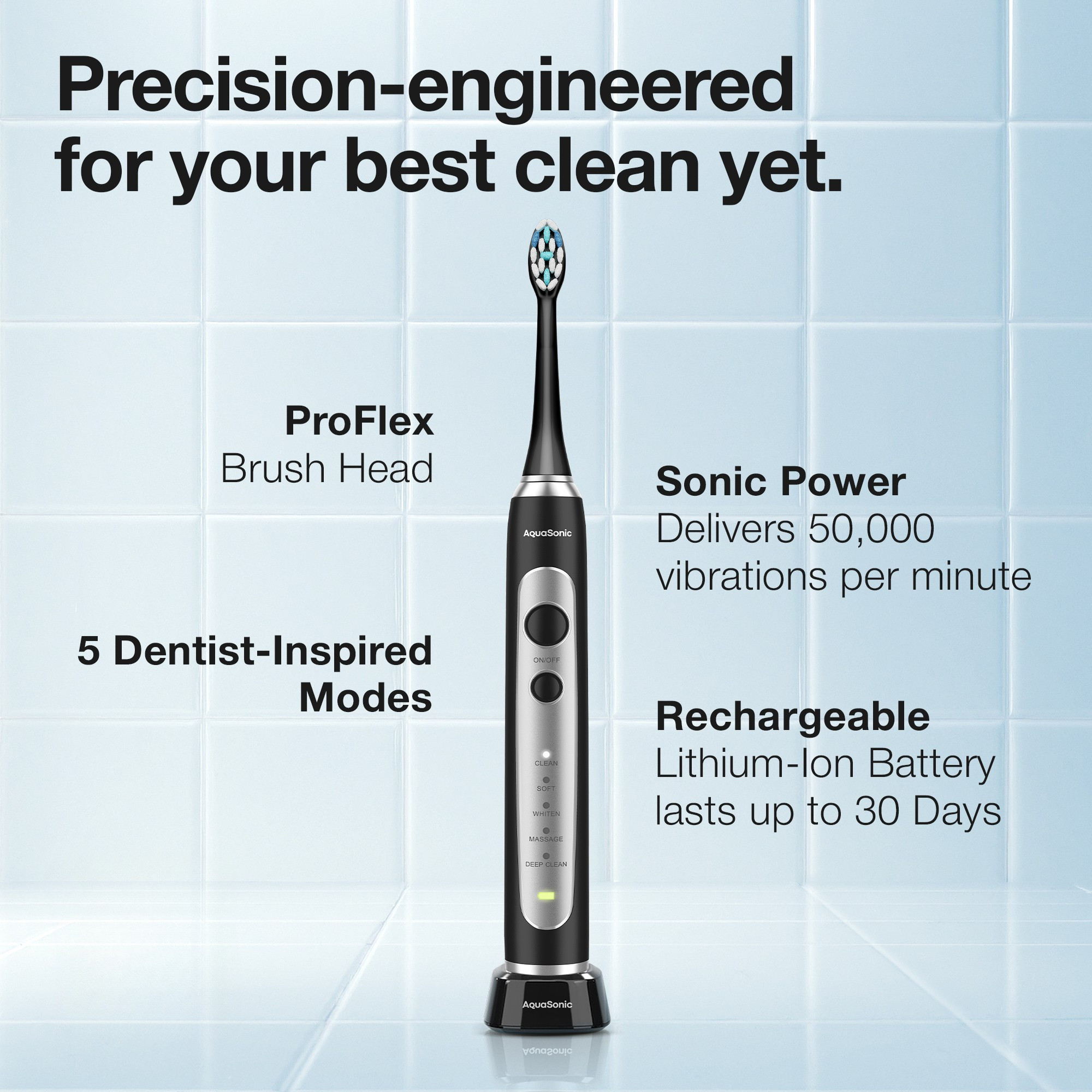 AquaSonic Precision Rechargeable Electric Toothbrush photo 2