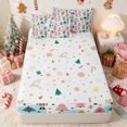 thumbnail image 4 of Manfei Nutcracker Zipper Queen Comforter Set with Fitted Sheet and 2 Pillowcases Ballet Zipper Bedding Set, Coral White, Xmas Reversible, 4 of 7
