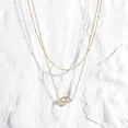 thumbnail image 4 of Collar con colgante de corazón en capas hecho a mano chapado en oro de 18 k, gargantilla delicada de oro con barra de flecha, collar largo en capas para mujer, 4 of 4