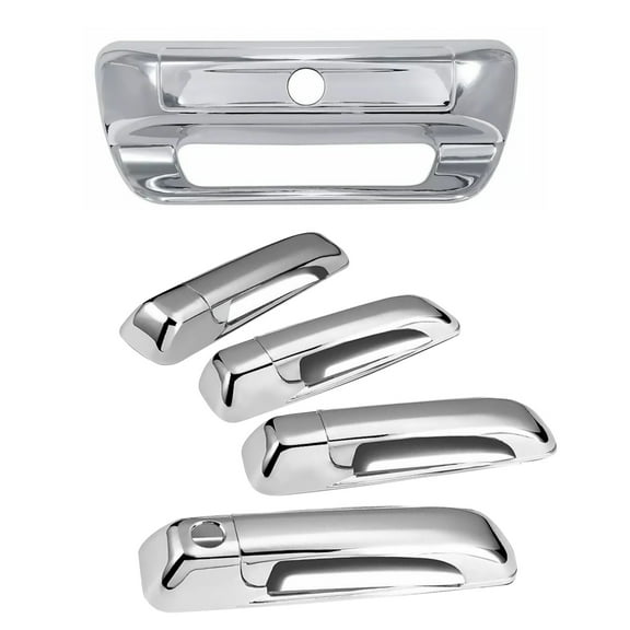 TAPDRA Chrome Door Handle Covers for Ram 2500 3500 2020-2025 5pcs ABS Plastic Front Rear Left Right Tailgate No Smartkey Hole