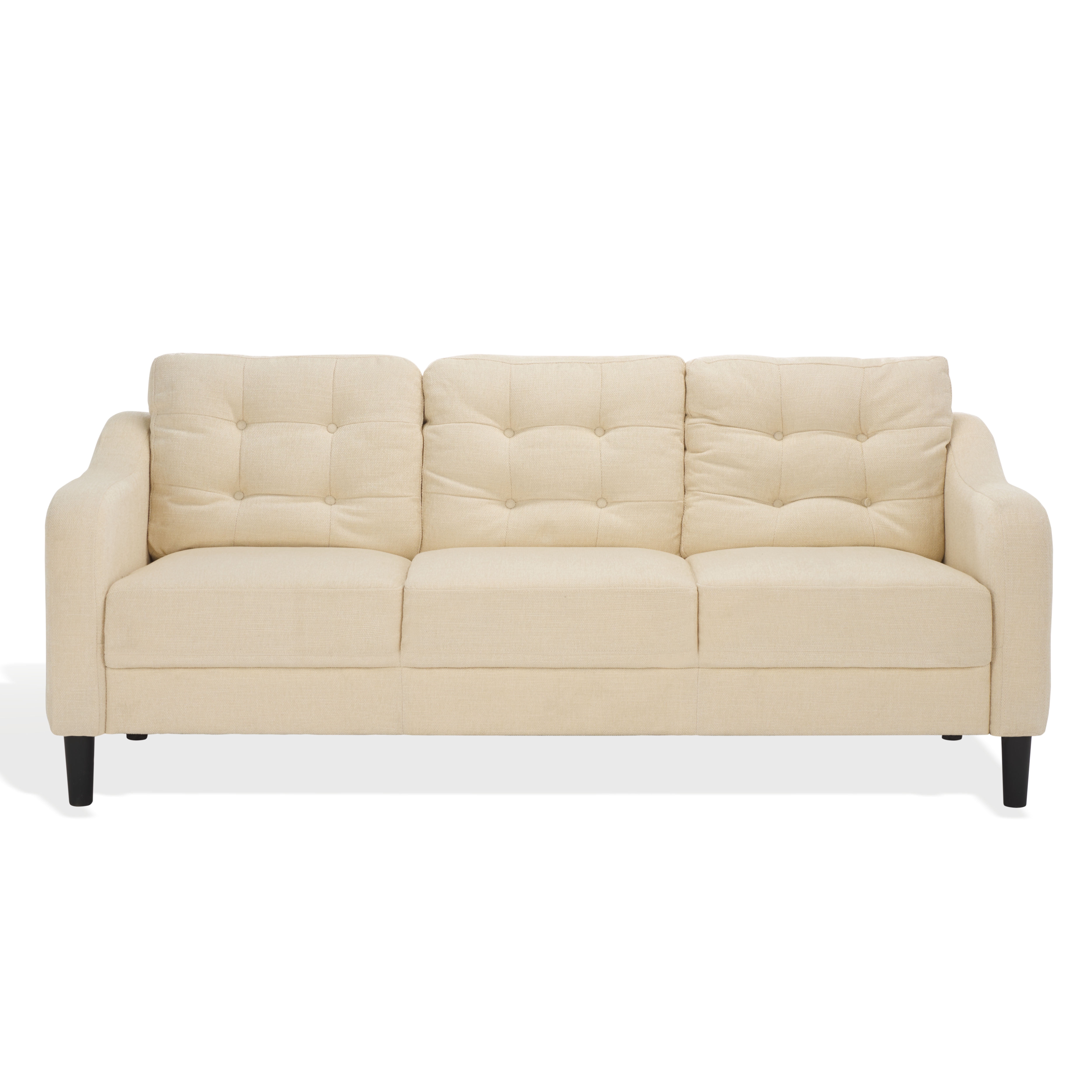 Safavieh Nathaniel Traditional Tufted Back 3 Seater Sofa, Cream