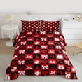 thumbnail image 2 of Feelyou Cartoon Bowknot Rose Full Size Comforter Sets for Teen, Princess Love Heart Bedding Comforter Set, Christmas Gifts Reversible Bedding Sets, Ultra Soft Home Decor, 3-Piece, 2 of 8