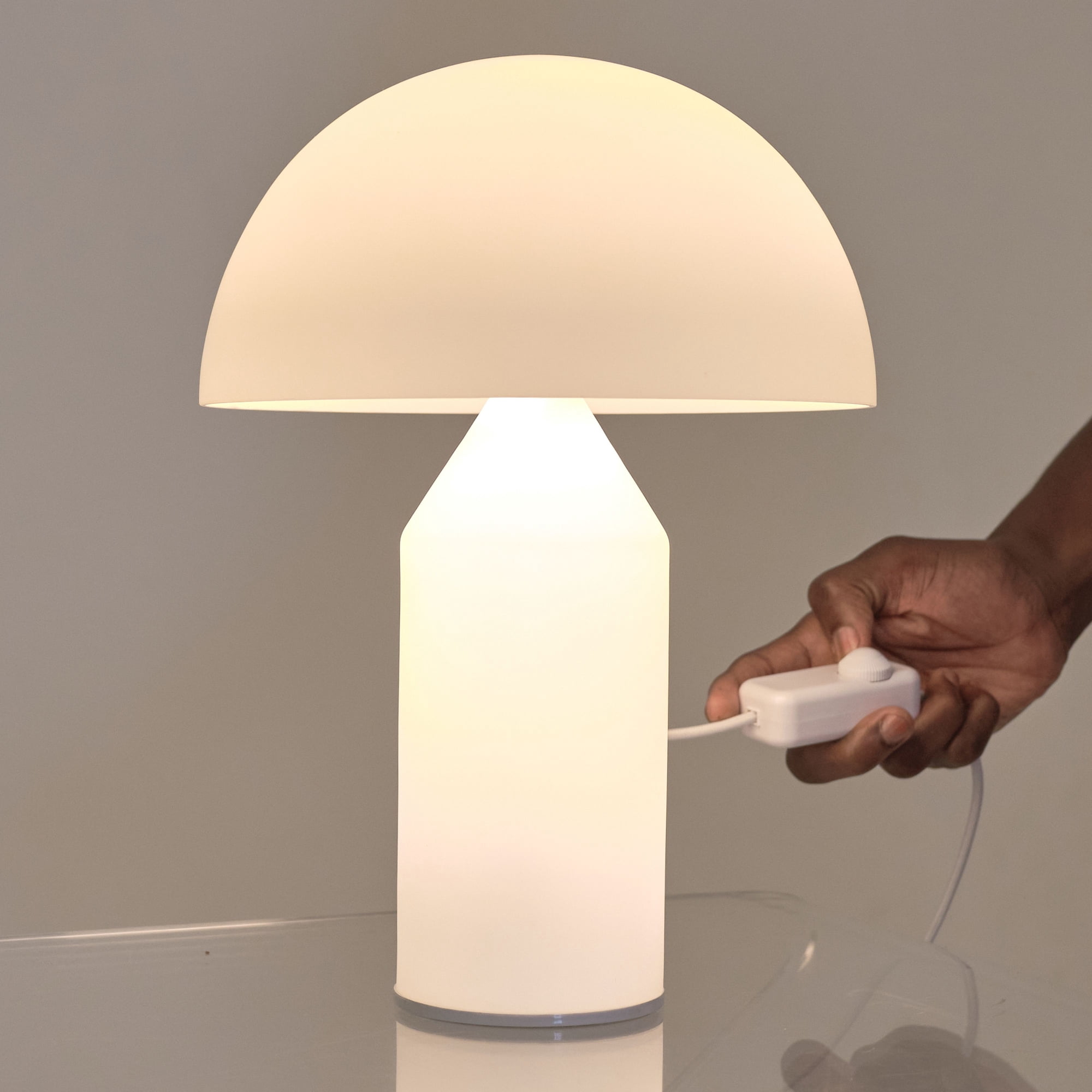 Brightech Venus 14" LED Table Lamp - Contemporary 9.5” Glass Globe with Warm White Glow - Energy-Efficient Lighting for Industrial to Mid-Century Modern Decor, Smart Plug Compatible with Touch Dimmer