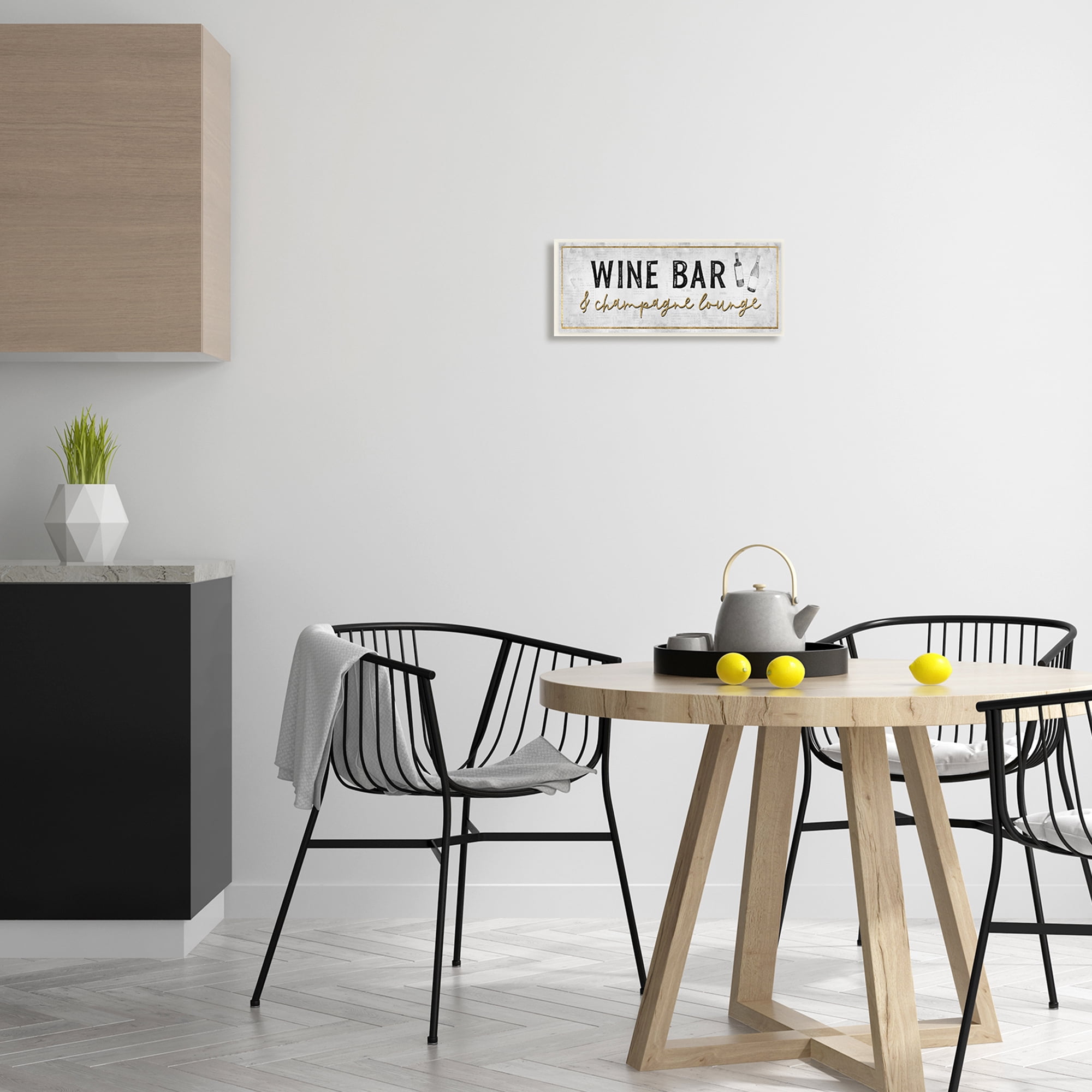 Stupell Industries Wine Bar Champagne Lounge Distressed Vintage Kitchen Sign,17 x 7, Design by Natalie Carpentieri