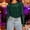 A_ Green, variant on Womens Mesh Tops Lace Shirts Long Sleeve Crew Neck Sexy Sparkly See Through Blouses Tee Party Club Night Purple XXL