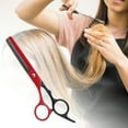 thumbnail image 2 of Unique Bargains 1 Pc Durable Tooth Shears Hair Cutting Scissors for Hair Styling Black, Red, 2 of 7