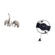 thumbnail image 5 of Estatua de elefante,Estatuas de elefantes de cerámica,figuras de elefantes,decoración,Reloj de pared,Reloj de pared con diseño de pájaro,reloj colgante de acrílico negro,Reloj de pared, 5 of 8