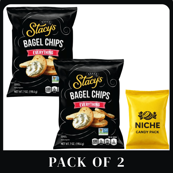 Stacy's Everything Bagel Chips - 7oz-2 pack-with candy pack