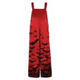 thumbnail image 6 of IYYVV Halloween Overalls Women Casual Loose Wide Leg Jumpsuits Summer Pumpkin Ghost Printed Baggy Rompers with Pockets Vermilion 2XL, 6 of 6