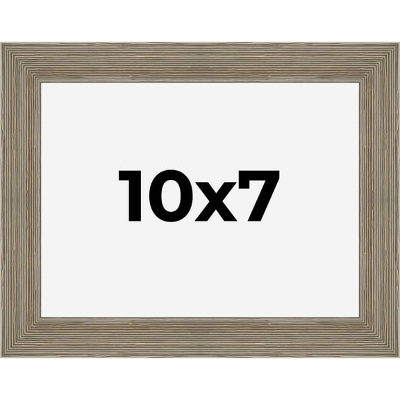 10x7 Frame Gray Barnwood Rustic Solid Wood Picture Frame | 1.5 Inch Moulding Width | Includes UV