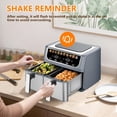 thumbnail image 2 of G-Ocean Air Fryer with Dual/Double-Basket, 9.5 Quarts Large Capacity, Independent Temp Control, 10 Preset Modes, Gray, 2 of 8