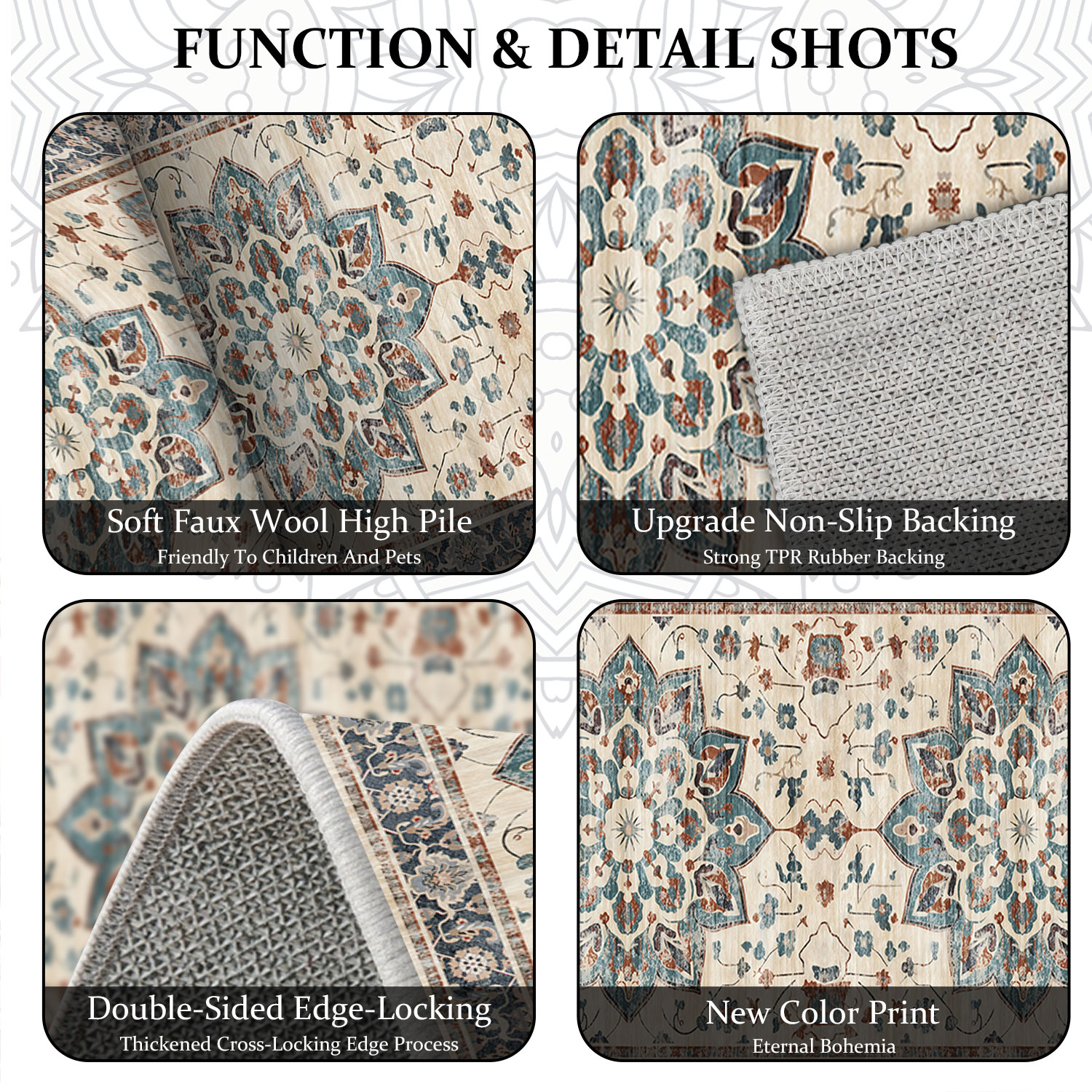 TECHVIDA 2'x8' Hallway Runner Rug Boho,Non Slip Machine Washable Rugs for Hallway Kitchen,Khaki