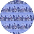 thumbnail image 1 of Ahgly Company Machine Washable Indoor Round Transitional Day Sky Blue Area Rugs, 4' Round, 1 of 7