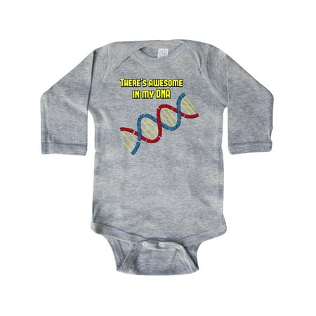 

Inktastic Awesome DNA Gift Baby Boy or Baby Girl Long Sleeve Bodysuit