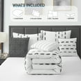 thumbnail image 4 of Lanco White Grey Comforter Set Queen Size , 7 Piece , Clip with Waffle Base Fabric Bedding Set , All Season, 4 of 8