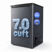 7.0 Cu Ft Chest Freezer - Energy Saving Quiet Top Open Door Mini Freezer Adjustable 6 Thermostat - Compact Small Deep Freezer w/Removable Basket and Defrost Water Drain for Home/Apartment/Garage