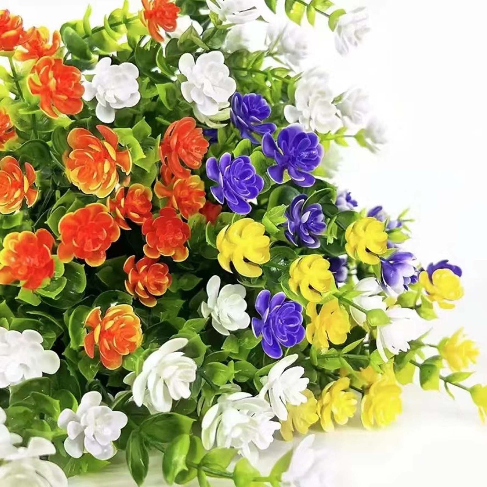 Hvmvliv Artificial Flowers Artificial Flowers 1 Bundles Fake Flowers Faux Plastic Plants for Home Decorations Outdoor Porch Flowerpot Artificial Flower Yellow