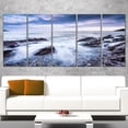 thumbnail image 4 of DESIGN ART Designart "Waves Crashing At Beach" Seashore Canvas Wall Artwork Print 60 in. wide x 32 in. high - 5 Panels Diamond Shape, 4 of 5