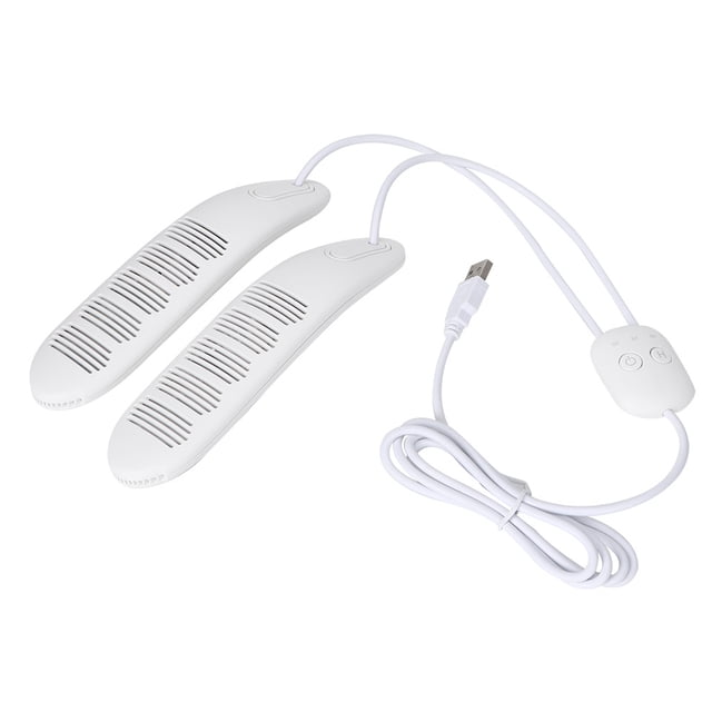 Secador de zapatos portátil USB con temporizador inteligente, desodorización, 5 V, blanco