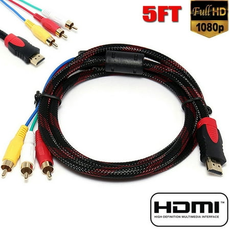 HDMI To 3-RCA Video Audio AV Component Converter Adapter Cable for