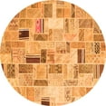 thumbnail image 1 of Ahgly Company Indoor Round Patchwork Orange Transitional Area Rugs, 4' Round, 1 of 1