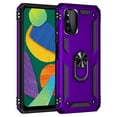 thumbnail image 2 of For Samsung Galaxy F52 5G 360° Rotating Metal Ring Holder Kickstand Magnetic Car Mount Protective Case Cover Purple, 2 of 7