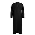 thumbnail image 3 of Dagugfen Mens Robes Long Sleeve Full Length Button down Muslim Gown Loose Casual Kaftan Jubba Thobe Solid Color, 3 of 7