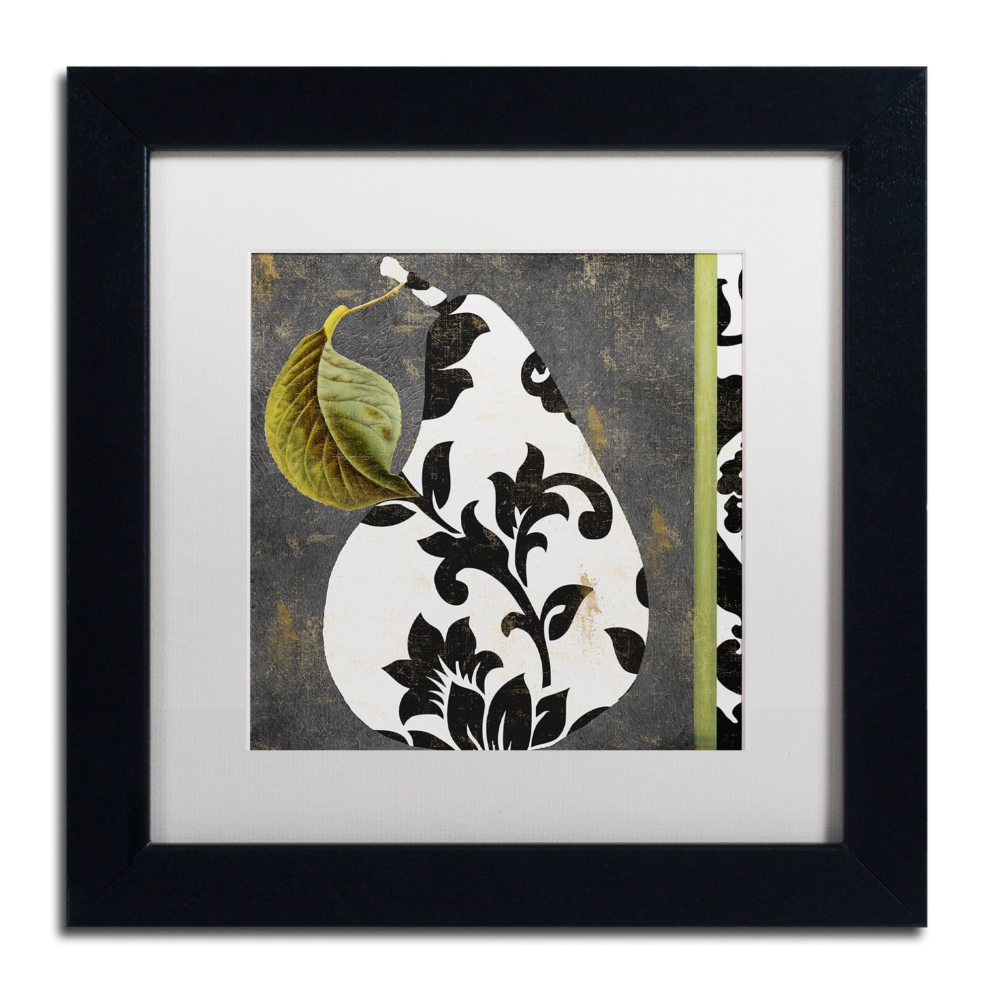 Trademark Fine Art "Decorative Pear I" Canvas Art by Color Bakery White Matte, Black Frame