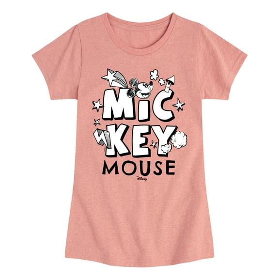Disney - Mickey Mouse Doodle - Toddler & Youth Girls Short Sleeve Graphic T-Shirt