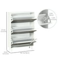 thumbnail image 3 of HOMCOM Armoire de Rangement pour Chaussures avec Tablettes Ajustables Blanc et Brun, 3 of 10