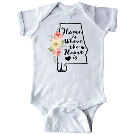 

Inktastic Alabama Home is Where the Heart is with Watercolor Floral Gift Baby Boy or Baby Girl Bodysuit