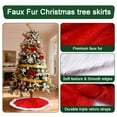 thumbnail image 3 of LoomJoyz 47 Inch Red Plush Faux Fur Christmas Tree Skirt, Festive Holiday Decor for Family Home & Christmas Party, 3 of 6