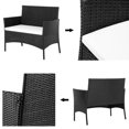 thumbnail image 3 of Veryke 4 Pieces Outdoor Conversation Sets, Patio Sets Rattan Chair Wicker Set, Wicker Table, Rattan Table with 1 Double Seat 2 Single Seat, Black, 3 of 6