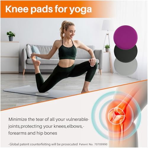 Yoga Knee Pad, 1.57 Inch Thick, Memory Foam and EPE Foam, Waterproof and Non-Slip, for Knees Elbows Wrist Hands Head Yoga Pilates Work Out Kneeling Pad, Exercise Mat 2