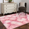 thumbnail image 4 of Ocean Pink Shell Area&nbsp;Rug 3x5ft Abstract Pink Theme Watercolor Modernism Non-Slip&nbsp;Washable Square&nbsp;Rugs Soft Felt Indoor Floor Mat for Bedroom Kitchen Living Room Bathroom, 4 of 9