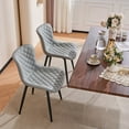 thumbnail image 5 of YOUNIKE Dining Chairs Set of 2 PU Leather Diamond Grid Upholstered Modern Dining Room Side Chair, Gray, 5 of 7