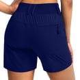 thumbnail image 5 of Miluxas Women's Stretchy High Waist Hiking Cargo Shorts Soft Quick Dry Athletic Workout Wide Leg Shorts with Pockets Ideal for Summer Running Fitness Navy, 5 of 7