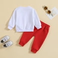 thumbnail image 4 of alcepopk Baby Boy Winter Clothes Fall Outfits Girl Contrast Color Long Sleeve Sweatshirt Casual Pants Toddler Sweatsuit(White,6-12 M), 4 of 8